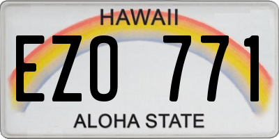 HI license plate EZO771