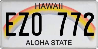 HI license plate EZO772