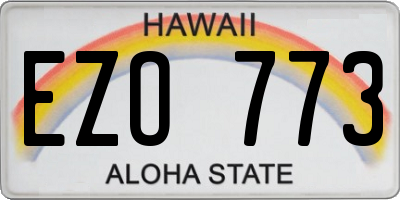HI license plate EZO773