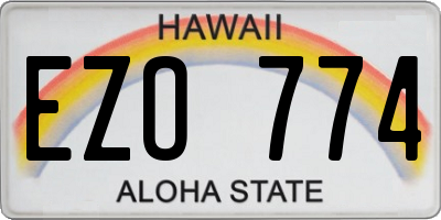 HI license plate EZO774