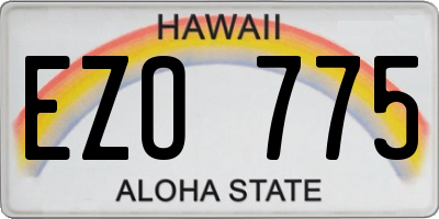 HI license plate EZO775