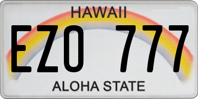 HI license plate EZO777