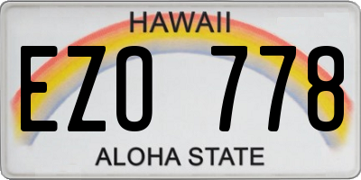 HI license plate EZO778