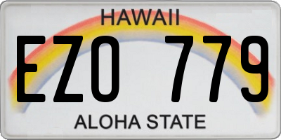 HI license plate EZO779