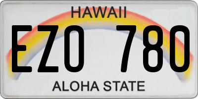 HI license plate EZO780