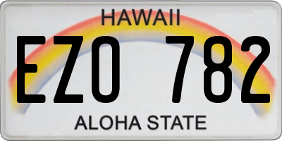 HI license plate EZO782
