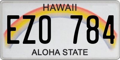 HI license plate EZO784