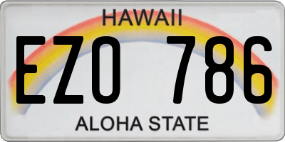 HI license plate EZO786