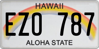 HI license plate EZO787