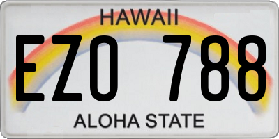 HI license plate EZO788