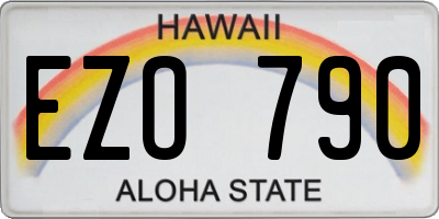 HI license plate EZO790