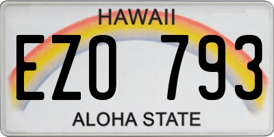 HI license plate EZO793