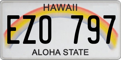 HI license plate EZO797