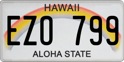 HI license plate EZO799