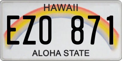 HI license plate EZO871
