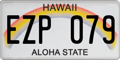 HI license plate EZP079