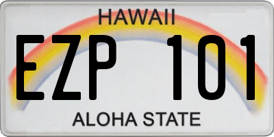 HI license plate EZP101