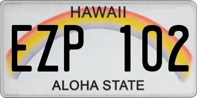 HI license plate EZP102
