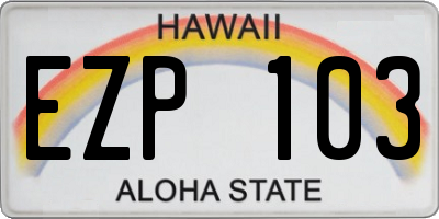 HI license plate EZP103