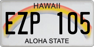 HI license plate EZP105