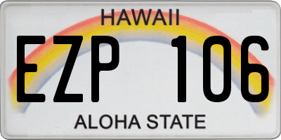 HI license plate EZP106