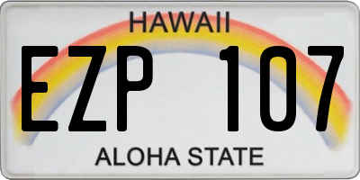 HI license plate EZP107