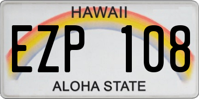 HI license plate EZP108