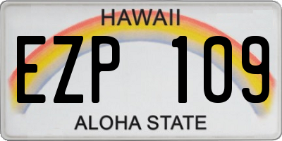 HI license plate EZP109