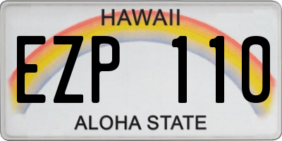 HI license plate EZP110