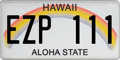 HI license plate EZP111
