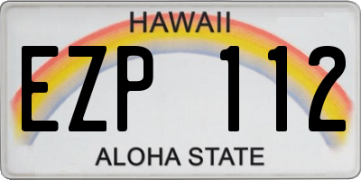 HI license plate EZP112