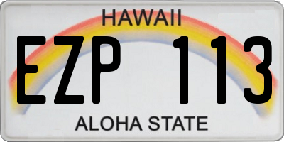 HI license plate EZP113