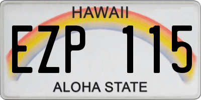 HI license plate EZP115