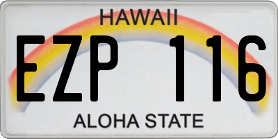 HI license plate EZP116