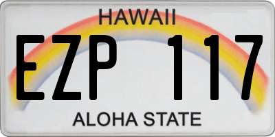 HI license plate EZP117