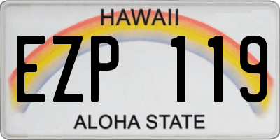 HI license plate EZP119