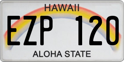 HI license plate EZP120