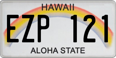 HI license plate EZP121
