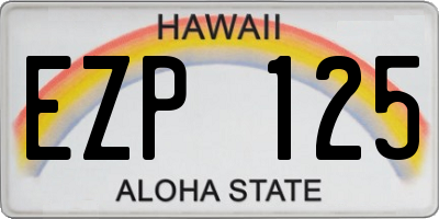 HI license plate EZP125