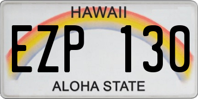 HI license plate EZP130