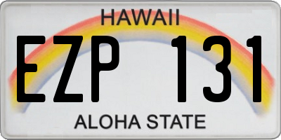 HI license plate EZP131