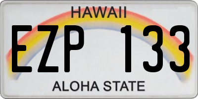 HI license plate EZP133
