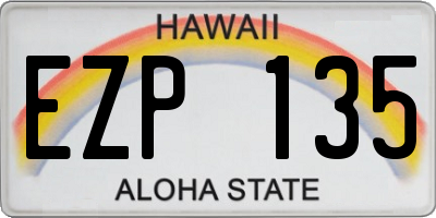 HI license plate EZP135