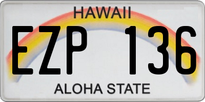 HI license plate EZP136