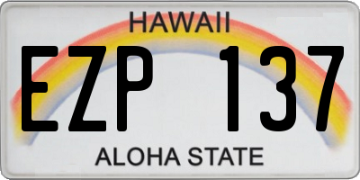 HI license plate EZP137