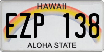 HI license plate EZP138