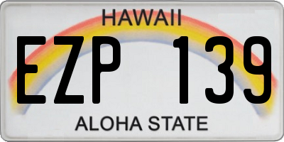 HI license plate EZP139
