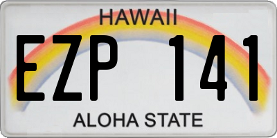 HI license plate EZP141