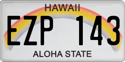 HI license plate EZP143