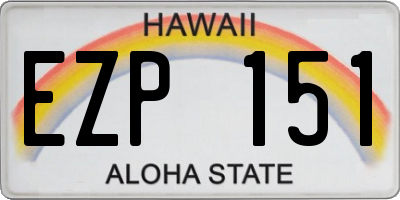 HI license plate EZP151